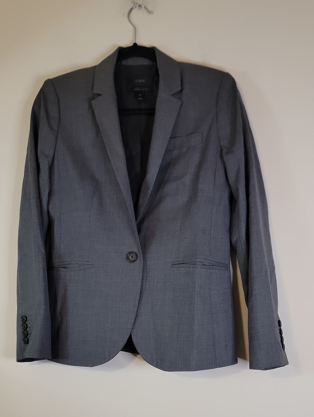 Classic Gray Single-Button Men's Blazer